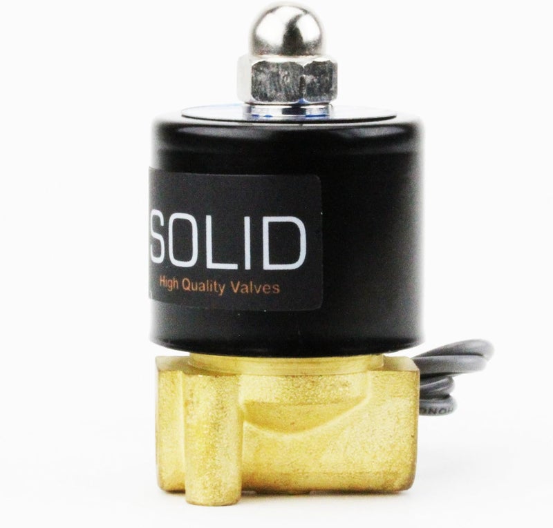 U.S. Solid 1/8" Brass Electric Solenoid Valve 24V DC Normally Closed VITON - Image 2
